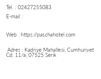 Pascha Hotel iletiim bilgileri